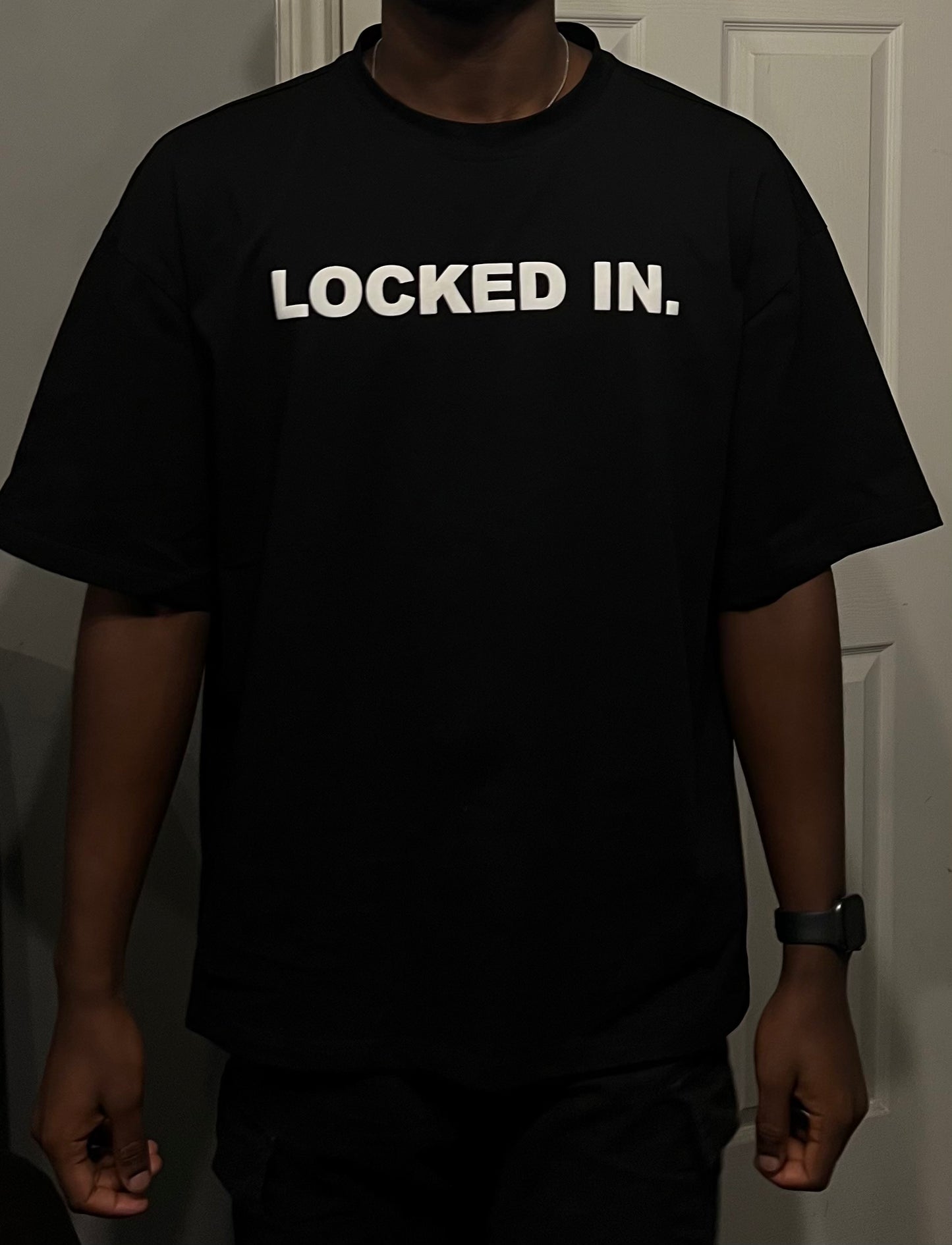 BLACK LOCKED IN TEE